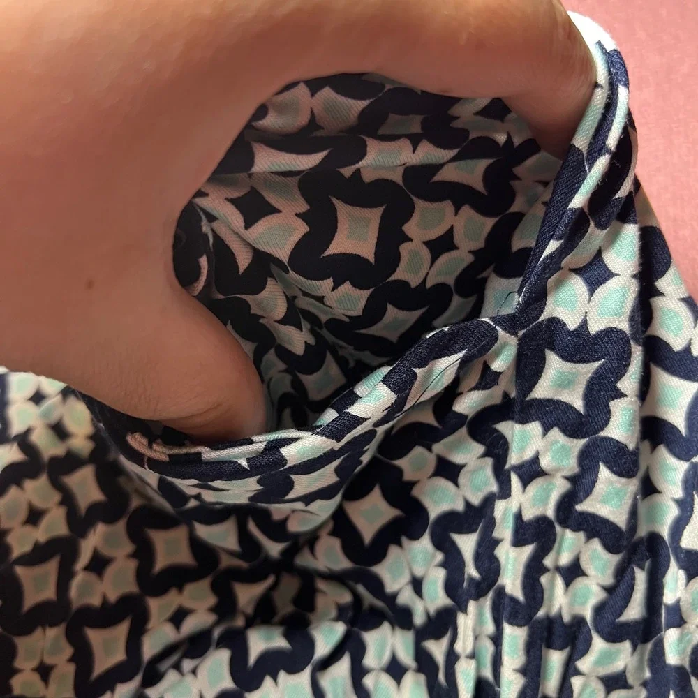 Boden Womens Geometric Tile Print A-Line Skirt Navy Blue Mint Green US‎ 6R